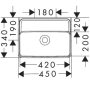 Hansgrohe Xanuia Q kerámia kézmosó 45x34 cm csapfurat és túlfolyó nélkül, fehér 60231450