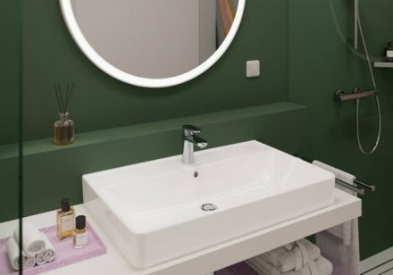 Hansgrohe Xanuia Q kerámia mosdótál 80x48 cm csaplyukkal és túlfolyóval, fehér 60250450