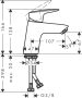 Hansgrohe Logis egykaros mosdócsaptelep 70, Push-Open lefolyógarnitúrával, króm 71077000