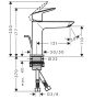 Hansgrohe Logis Fine 110 hidegindítású mosdó csaptelep lefolyógarnitúrával, króm 71254000