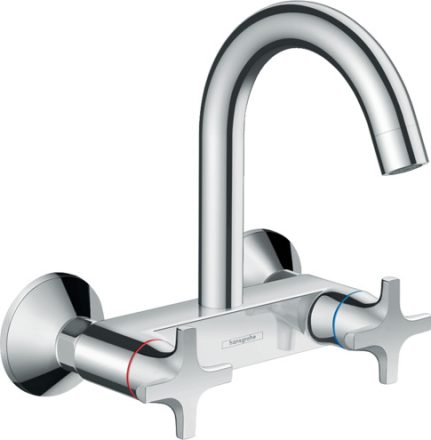 Hansgrohe Logis M32 króm kétkaros konyhai csaptelep, fali szereléshez 71286000