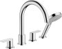 Hansgrohe Vernis Shape 4 lyukú peremre szerelhető kádcsaptelep króm 71459000