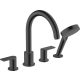 Hansgrohe Vernis Shape 4 lyukú peremre szerelhető kádcsaptelep matt fekete 71459670