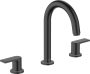 Hansgrohe Vernis Shape 3 lyukú mosdócsaptelep automata lefolyógarnitúrával matt fekete 71563670