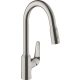 Hansgrohe Focus M42 rozsdamentes acél hatású konyhai csaptelep, kihúzható zuhanyfejjel 71800800