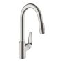 Hansgrohe Focus M42 konyhai csaptelep, kihúzható zuhanyfejjel, rozsdamentes acél hatású 71820800