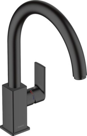 Hansgrohe Vernis Shape M35 Egykaros konyhai csaptelep 260, elforgatható kifolyóval matt fekete 71871670