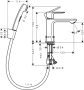 Hansgrohe Rebris E Egykaros mosdócsaptelep, bidé kézizuhannyal és 160 cm-es zuhanytömlővel, króm 72216000