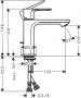 Hansgrohe Rebris S Egykaros mosdócsaptelep 110, automata lefolyógarnitúrával, matt fekete 72517670