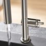 Hansgrohe Talis M54 rozsdamentes acél hatású konyhai csaptelep 210, kihúzható zuhanyfejjel 72803800