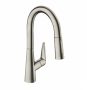 Hansgrohe Talis M51 rozsdamentes acél hatású konyhai csaptelep 160, kihúzható kifolyóval 72815800