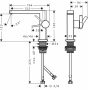 Hansgrohe Tecturis E mosdó csaptelep Fine 110 Push-open lefolyóval, CoolStart, matt fekete 73020670