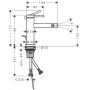 HansGrohe Tecturis S álló bidé csaptelep automata lefolyógarnitúrával, matt fekete 73201670