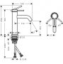 Hansgrohe Tecturis S 110 egykaros mosdó csaptelep, lefolyógarnitúra nélkül, szálcsiszolt bronz 73311140