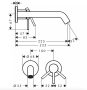 Hansgrohe Tecturis S víztakarékos falsík alatti mosdó csaptelep 22,5 cm-es kifolyóval, matt fehér 73351700