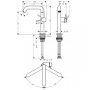 Hansgrohe Tecturis S Fine 210 mosdó csaptelep lefolyógarnitúrával, CoolStart, matt fekete 73360670