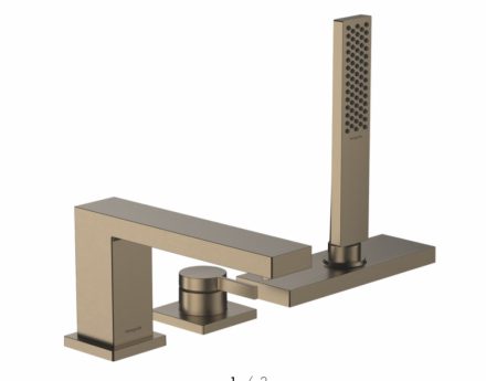 Hansgrohe Tecturis E 3-lyukú kádperemre szerelhető csaptelep, sBox, szálcsiszolt bronz 73443140