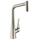 Hansgrohe Metris M71 rozsdamentes acél hatású konyhai csaptelep 320, kihúzható zuhanyfejjel 73801800