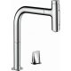 Hansgrohe Metris Select M71 2 lyukú króm konyhai mosogató csaptelep 200, kihúzható zuhanyfejjel 73819000