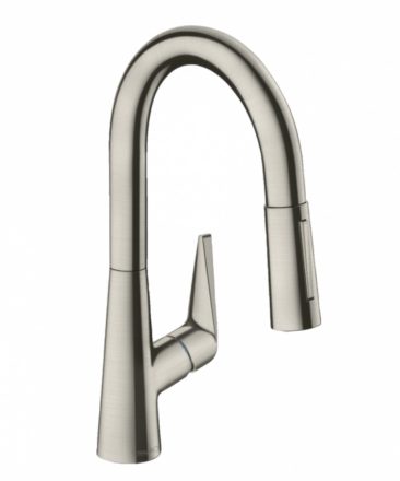 Hansgrohe Talis M51 rozsdamentes acél hatású konyhai csaptelep 160, kihúzható zuhanyfejjel 73850800