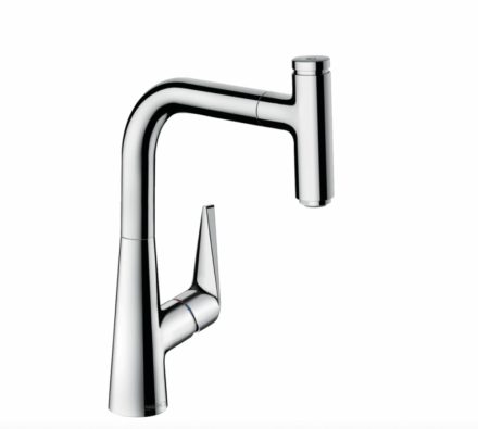 Hansgrohe Talis Select M51 2-lyukú króm konyhai csaptelep 220, kihúzható kifolyóval 73852000