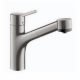 Hansgrohe Talis M52 rozsdamentes acél hatású konyhai csaptelep, kihúzható zuhanyfejjel 73860800