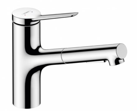 Hansgrohe Zesis M33 konyhai csaptelep 140, kihúzható fejjel és sBox light, króm 74803000