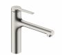 Hansgrohe Zesis M33 álló konyhai csaptelep, kihúzható kifolyóval 2 jet és sBox light, rozsdamentes acél hatású 74804800