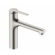 Hansgrohe Zesis M33 egykaros konyhai csaptelep kihúzható fém zuhanyfejjel, rozsdamentes acél hatású 74822800