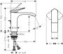 Hansgrohe Vivenis egykaros mosdócsaptelep 110, automata lefolyógarnitúrával, matt fekete 75020670