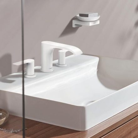 Hansgrohe Vivenis 3 lyukú mosdócsaptelep 90, automata lefolyógarnitúrával, matt fehér 75033700