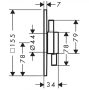 Hansgrohe DouTurn E 1 funkciós falsík alatti csaptelep, Water flow control, króm 75617000