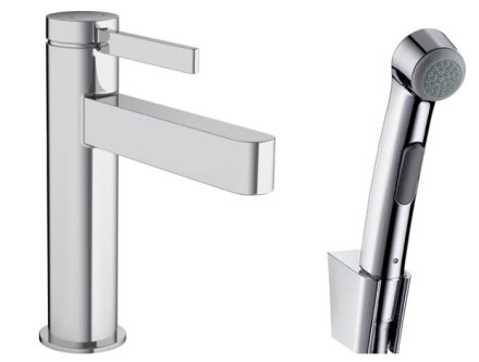 Hansgrohe Finoris mosdócsaptelep 110, bidé kézizuhannyal és zuhanytömlővel, króm 76210000