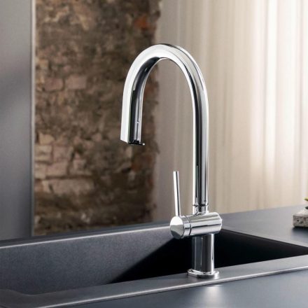 Hansgrohe Aqittura M91 vízszűrős konyhai csaptelep kihúzható zuhanyfejjel 1 jet, króm 76800000