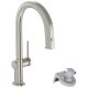 Hansgrohe Aqittura M91 Vízszűrős konyhai csaptelep 210, kihúzható zuhanyfejjel, rozsdamentes acél hatású 76803800