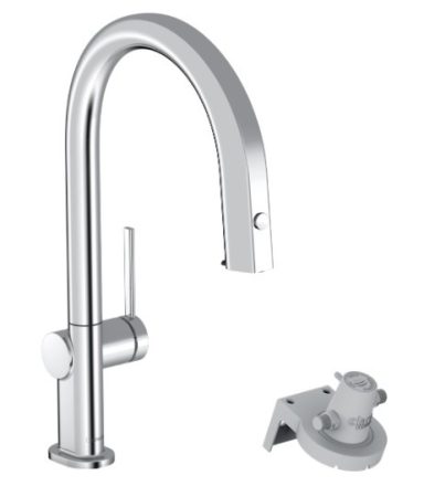 Hansgrohe Aqittura M91 Vízszűrős konyhai csaptelep 210, kihúzható zuhanyfejjel és sBox szereléssel, króm 76826000