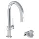 Hansgrohe Aqittura M91 Vízszűrős konyhai csaptelep 210, kihúzható zuhanyfejjel és sBox szereléssel, króm 76826000