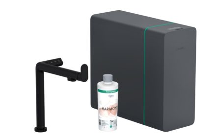 Hansgrohe Aqittura M91 vízszűrős matt fekete konyhai csaptelep és szódakészítő rendszer 240, kihúzható zuhanyfejjel, 1jet, sBox 76837670