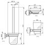 Ideal Standard IOM fali WC kefe, fogkefetartó pohár és szappantartó, matt üveg / matt fekete A9245XG