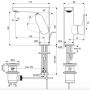 Ideal Standard Cerafine O 180 egykaros mosdó csaptelep leeresztővel, selyem fekete BC703XG