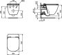 Ideal Standard Tesi WC csésze 36,5x53,5 cm AquaBlade öblítési technológia, ülőkével, matt fehér T3546V1