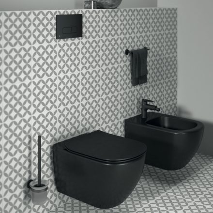 Ideal Standard Tesi WC csésze 36,5x53,5 cm AquaBlade öblítési technológia, ülőkével, matt fekete T3546V3