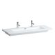 Laufen Living Square kerámia mosdó 130x48 cm kettő csaplyukkal és túlfolyóval, fehér H8164360001071