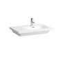 Laufen Living Square kerámia mosdó 75x48 cm egy csaplyukkal és túlfolyóval, balos, fehér H8174390001041