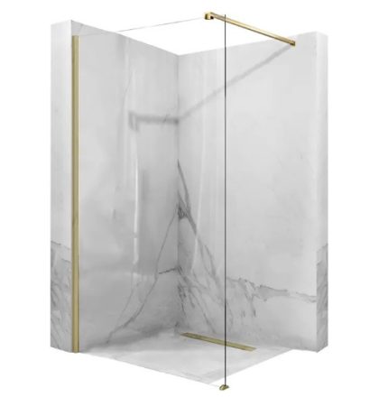 Rea Aero Walk-in zuhanyfal 120x195 cm átlátszó üveg, csiszolt arany REA-K4702
