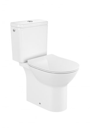 Roca Debba kompakt WC csésze hátsó bekötéssel és Duroplast ülőkével, fehér A34D995000