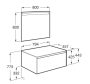 Roca Ona 1 fiókos mosdószekrény 79,4x45,7x44,3 cm és tükör LED világítással, homokszürke A851712510