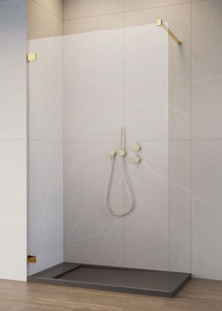 Radaway Essenza Pro Gold Walk-In zuhanyfal 65x200 átlátszó üveggel, arany profilszín 101030650901