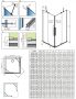 Radaway Furo KDD 120x200 szögletes zuhanykabin ajtó átlátszó üveggel, króm profilszín, balos 101051200101L