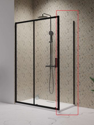 Radaway Premium Pro S1 zuhanyfal 70x200 cm, átlátszó üveg, fekete profilszín 1016070-54-01